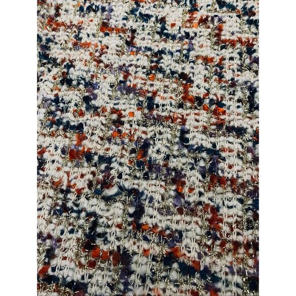 Zara Tweed Gold Multi Colored Trafaluc Shirt Blouse Sz L - Picture 5 of 6